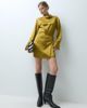 ASOS DESIGN ASOS DESIGN high neck satin mini dress with wrap skirt in ochre-MULTI - 1