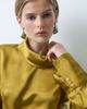 ASOS DESIGN ASOS DESIGN high neck satin mini dress with wrap skirt in ochre-MULTI - 2