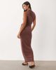 ASOS DESIGN ASOS DESIGN high neck sleeveless drape maxi dress in chocolate-Red - 3