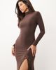 ASOS DESIGN ASOS DESIGN high neck slinky maxi dress with lace trim open back detail in chocolate-Brown - 2
