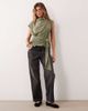ASOS DESIGN ASOS DESIGN high neck top with belt in khaki set-Green - 1