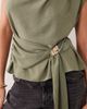 ASOS DESIGN ASOS DESIGN high neck top with belt in khaki set-Green - 2