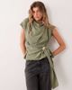 ASOS DESIGN ASOS DESIGN high neck top with belt in khaki set-Green - 3