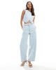 ASOS DESIGN ASOS DESIGN high rise barrel jeans in light wash - part of a set-Blue - 1