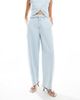 ASOS DESIGN ASOS DESIGN high rise barrel jeans in light wash - part of a set-Blue - 4