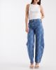 ASOS DESIGN ASOS DESIGN high rise barrel leg jeans in laser plaid print-Blue - 1