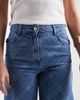 ASOS DESIGN ASOS DESIGN high rise barrel leg jeans in laser plaid print-Blue - 4