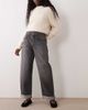 ASOS DESIGN ASOS DESIGN high rise relaxed roll-up jeans in gray - 1