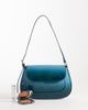 ASOS DESIGN ASOS DESIGN high shine flap shoulder bag in ombre blue-Yellow - 4