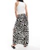 ASOS DESIGN ASOS DESIGN high split maxi skirt in mono zebra print-Multi - 2
