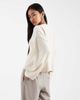 ASOS DESIGN ASOS DESIGN high v banana sleeve sweater in cream-White - 2