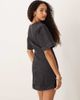 ASOS DESIGN ASOS DESIGN high v neck denim mini dress in washed black - 3