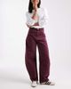 ASOS DESIGN ASOS DESIGN high waist barrel jeans in burgundy-Red - 1