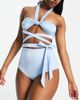 ASOS DESIGN ASOS DESIGN high waist bikini bottom in blue-Blues - 1