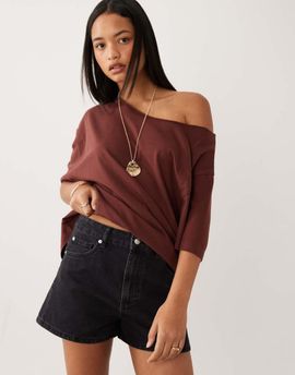 ASOS DESIGN ASOS DESIGN high waist denim shorts in black