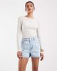 ASOS DESIGN ASOS DESIGN high waist denim shorts in lightwash blue - 2