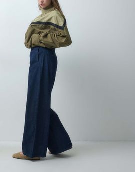 ASOS DESIGN ASOS DESIGN high waisted wide leg jean in rinse set-Navy