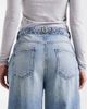 ASOS DESIGN ASOS DESIGN high waisted wide leg jeans with cinch in pale vintage wash-Blue - 4