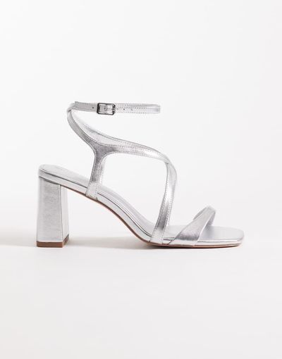 ASOS DESIGN ASOS DESIGN Highgate mid block heel sandals in silver