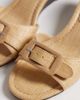 ASOS DESIGN ASOS DESIGN Highway buckle detail wedge sandals in natural-fabrication effect-Neutral - 4
