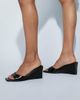ASOS DESIGN ASOS DESIGN Hola mid-height wedge mules in black - 3