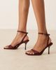 ASOS DESIGN ASOS DESIGN Hollow barely there heeled sandals in burgundy satin-Red - 1