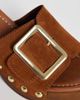 ASOS DESIGN ASOS DESIGN Hometown premium oversized buckle detail heeled mule clogs in tan suede-Brown - 4