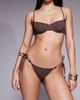 ASOS DESIGN ASOS DESIGN Honey Rio premium papertouch tie side bikini bottoms with bead detail in chocolate-Brown - 3