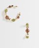 ASOS DESIGN ASOS DESIGN hoop earrings with resin beads in brown, khaki and gold tone - GOLD - 1