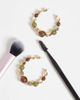 ASOS DESIGN ASOS DESIGN hoop earrings with resin beads in brown, khaki and gold tone - GOLD - 2