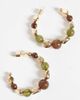 ASOS DESIGN ASOS DESIGN hoop earrings with resin beads in brown, khaki and gold tone - GOLD - 3