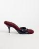 ASOS DESIGN ASOS DESIGN Hooray mid heeled mules in black with plum faux fur - 1