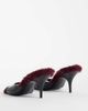 ASOS DESIGN ASOS DESIGN Hooray mid heeled mules in black with plum faux fur - 4