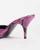 ASOS DESIGN ASOS DESIGN Hooray mid heeled mules in pink snake - 3