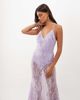 ASOS DESIGN ASOS DESIGN hotfix embellished lace plunge neck maxi dress with open back and sheer skirt in lilac-Purple - 2
