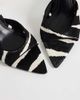 ASOS DESIGN ASOS DESIGN Hotline hair on real leather pointed toe heeled mules in zebra-Multi - 3