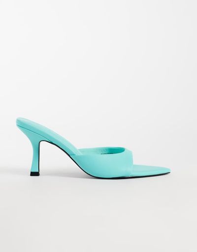 ASOS DESIGN ASOS DESIGN Hotline pointed heeled mules in Turquoise-Blue