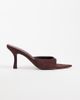 ASOS DESIGN ASOS DESIGN Hotline pointed toe heeled mules in chocolate suedette-Brown - 1