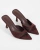 ASOS DESIGN ASOS DESIGN Hotline pointed toe heeled mules in chocolate suedette-Brown - 2