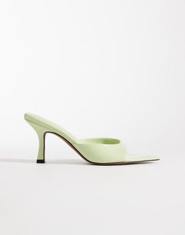 ASOS DESIGN ASOS DESIGN Hotline pointed toe heeled mules in lime green