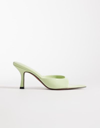 ASOS DESIGN ASOS DESIGN Hotline pointed toe heeled mules in lime green