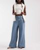 ASOS DESIGN ASOS DESIGN houndstooth detail wide leg jeans-Blue - 1