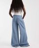 ASOS DESIGN ASOS DESIGN houndstooth detail wide leg jeans-Blue - 2