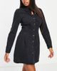 ASOS DESIGN ASOS DESIGN Hourglass denim fitted shirt dress in washed black - 4