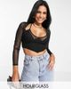ASOS DESIGN ASOS DESIGN Hourglass long sleeve cupped halter top in black - 1