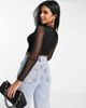 ASOS DESIGN ASOS DESIGN Hourglass long sleeve cupped halter top in black - 2