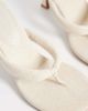 ASOS DESIGN ASOS DESIGN Huddle padded toe thong heeled sandals in natural linen look-Neutral - 3