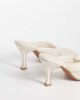 ASOS DESIGN ASOS DESIGN Huddle padded toe thong heeled sandals in natural linen look-Neutral - 4