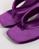 ASOS DESIGN ASOS DESIGN Huddle padded toe thong heeled sandals in purple velvet - 2