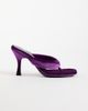 ASOS DESIGN ASOS DESIGN Huddle padded toe thong heeled sandals in purple velvet - 4